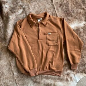 Burnt orange fall sweater quarter buttons so soft and vintage 😍